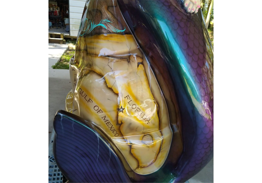 Raven Super Colorshift on Mermaid Statue