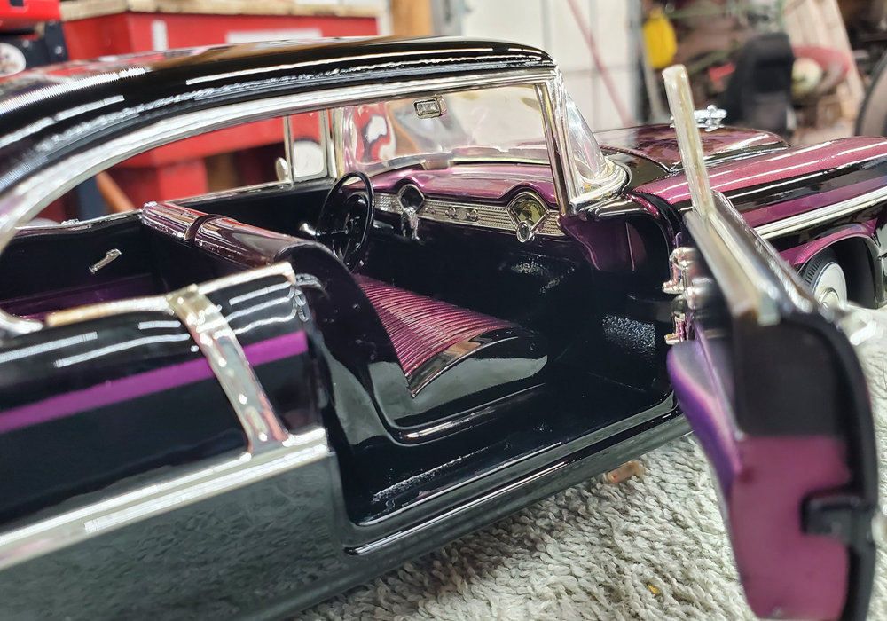 Vivacious Violet and Intensity Black Out Black on Mini 1955 Chevy
