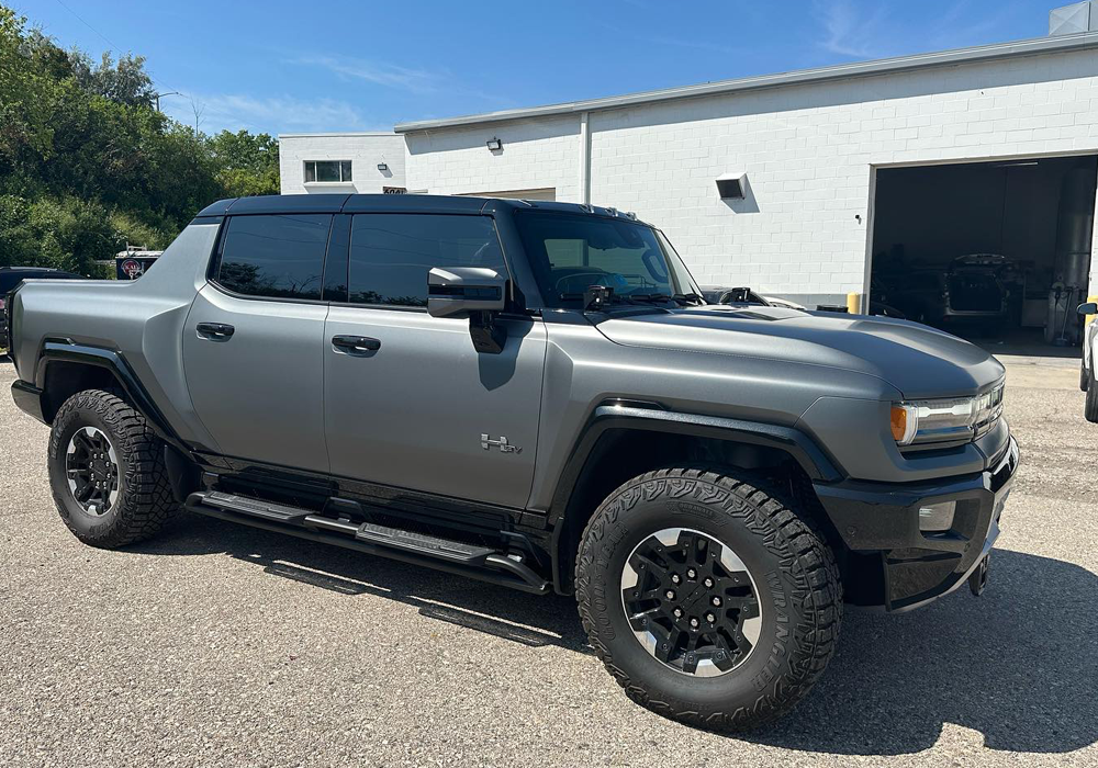 OEM Mercedes Designo Magno Selenite Grey on GMC Hummer Ev