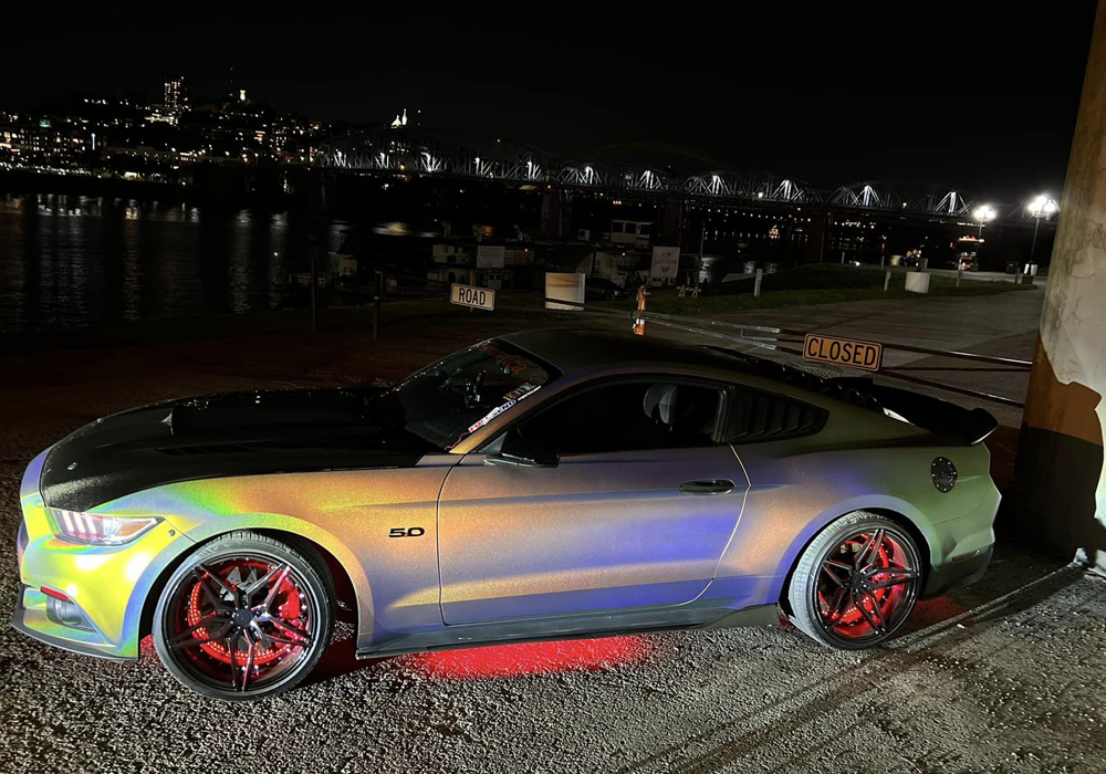 Silver Holographic Pearl on Ford Mustang