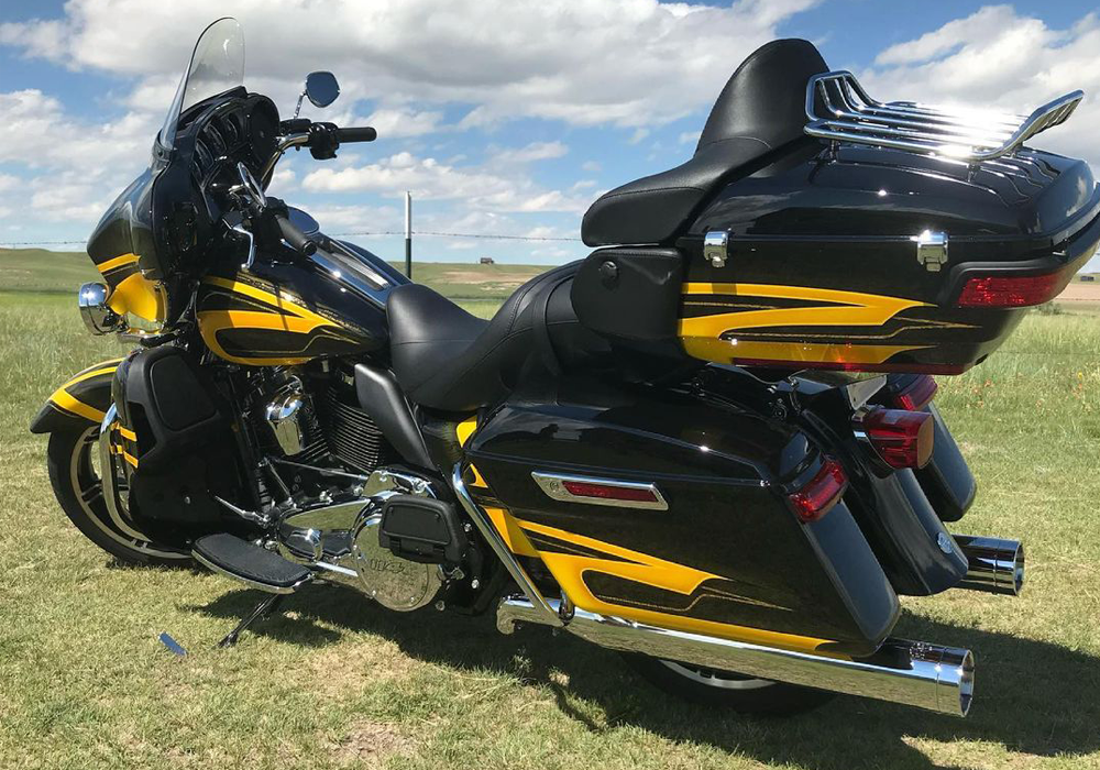 Sunsation Yellow on Harley Davidson