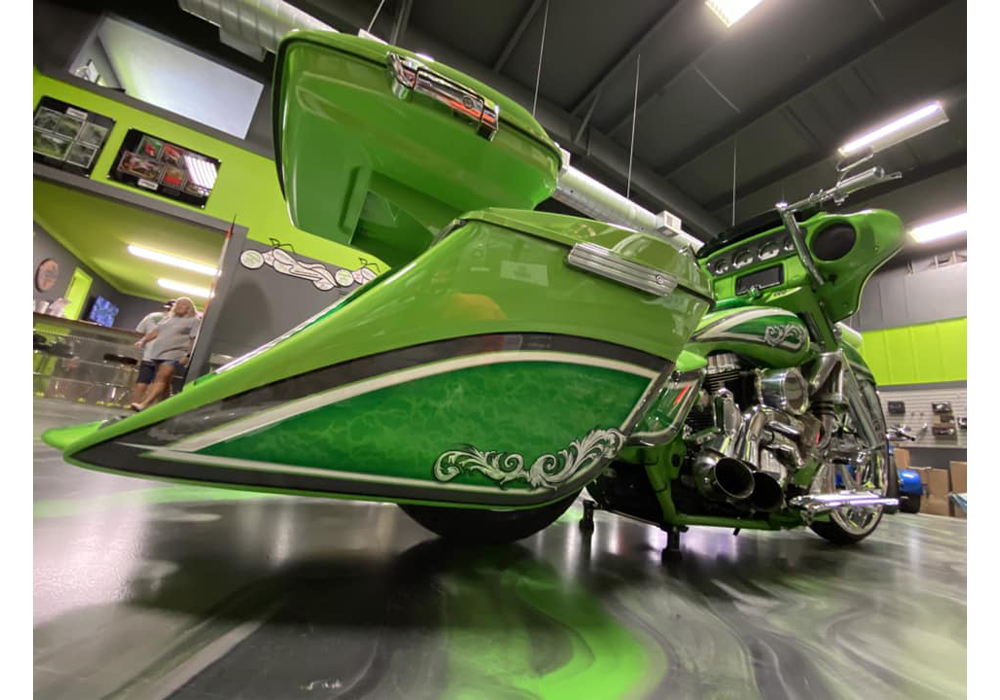 Shamrock and Toxicity Green on Harley Davidson