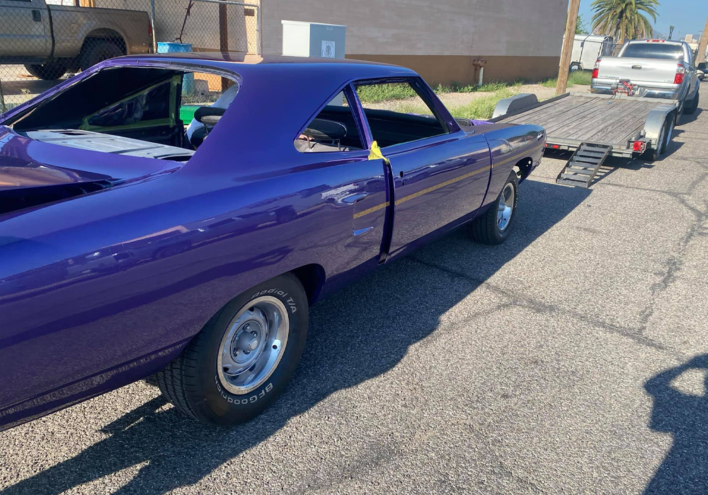 Throwback Plum Crazy Custom Color on Plymouth Road Runner 1970