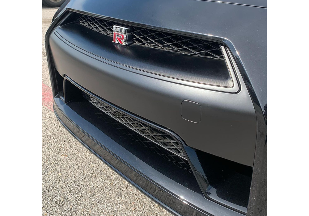 Pitch Black on Nissan GTR