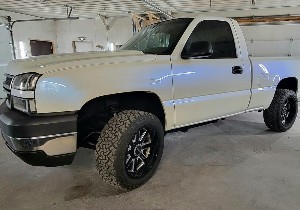 Stellar Blue over Bright White on Chevrolet