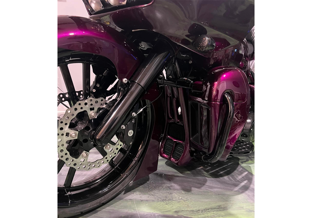 Grapeness over Slick Silver Metallic on Custom Motorcycle