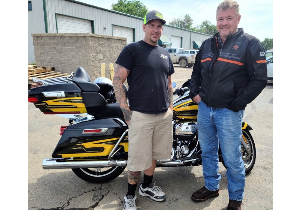 Sunsation Yellow on Harley Davidson