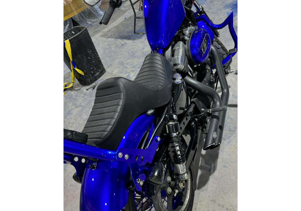 Kandy Killa Blue 2k Candy on Harley Davidson