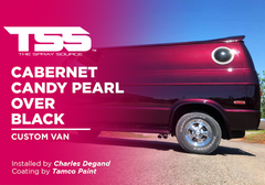 Cabernet Candy Pearl over Black on Custom Van
