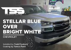 Stellar Blue over Bright White on Chevrolet