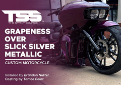 Grapeness over Slick Silver Metallic on Custom Motorcycle