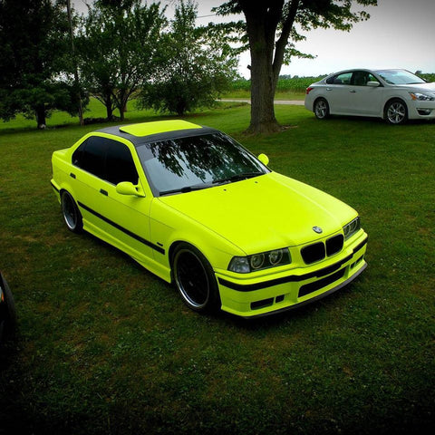 bmw e36 custom yellow paint plastic dip m3 auto flex flourescent yellow
