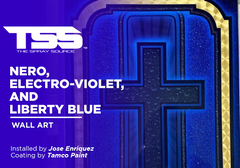 Nero, Electro-Violet, and Liberty Blue on Wall Art
