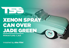 Xenon Spray Can over Jade Green on Miniature Car