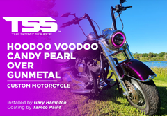 HooDoo VooDoo Candy Pearl over Gunmetal on Custom Motorcycle