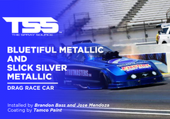 Bluetiful Metallic and Slick Silver Metallic on Drag Race Car
