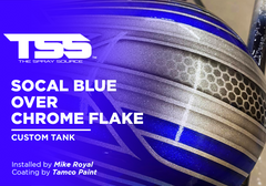 SoCal Blue over Chrome Flake on Custom Tank