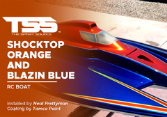 Shocktop Orange and Blazin Blue on RC Boat