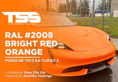 RAL #2008 Bright Red Orange on Porsche Taycan Turbo S