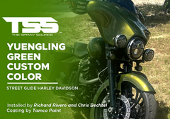 Yuengling Green Custom Color over Street Glide Harley Davidson