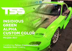 Insidious Green Alpha Custom Color on RX7 at SEMA