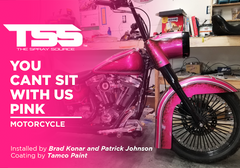 You Cant Sit With Us Pink on Motorcycle