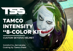 Tamco Intensity “8-Color Kit” on Custom Skydive Helmet