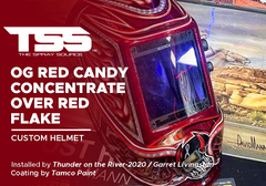 OG Red Concentrate over Red Flake on Custom Helmet