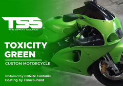 Toxicity Green on Custom Motorcycle