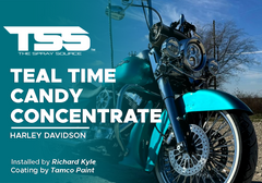 Teal Time Candy Concentrate on Harley Davidson