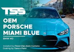 OEM Porsche Miami Blue on BMW M3