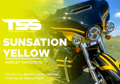 Sunsation Yellow on Harley Davidson