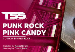 Punk Rock Pink Candy on Custom Skate Decks
