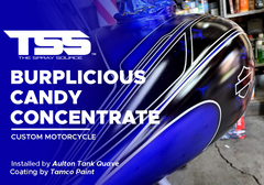 Burplicious Candy Concentrate on Custom Motorcycle