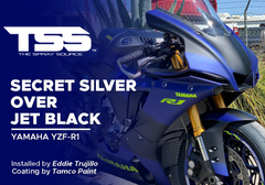 Secret Silver over Jet Black on Yamaha YZF-R1