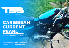 Caribbean Current Pearl on Custom Motorcycle