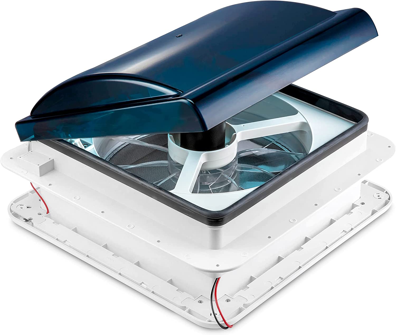 14” RV Roof Vent Fan, 12V Motorhome RV Fan w/ 3 Speed Intake & Exhaust, Manual Crank