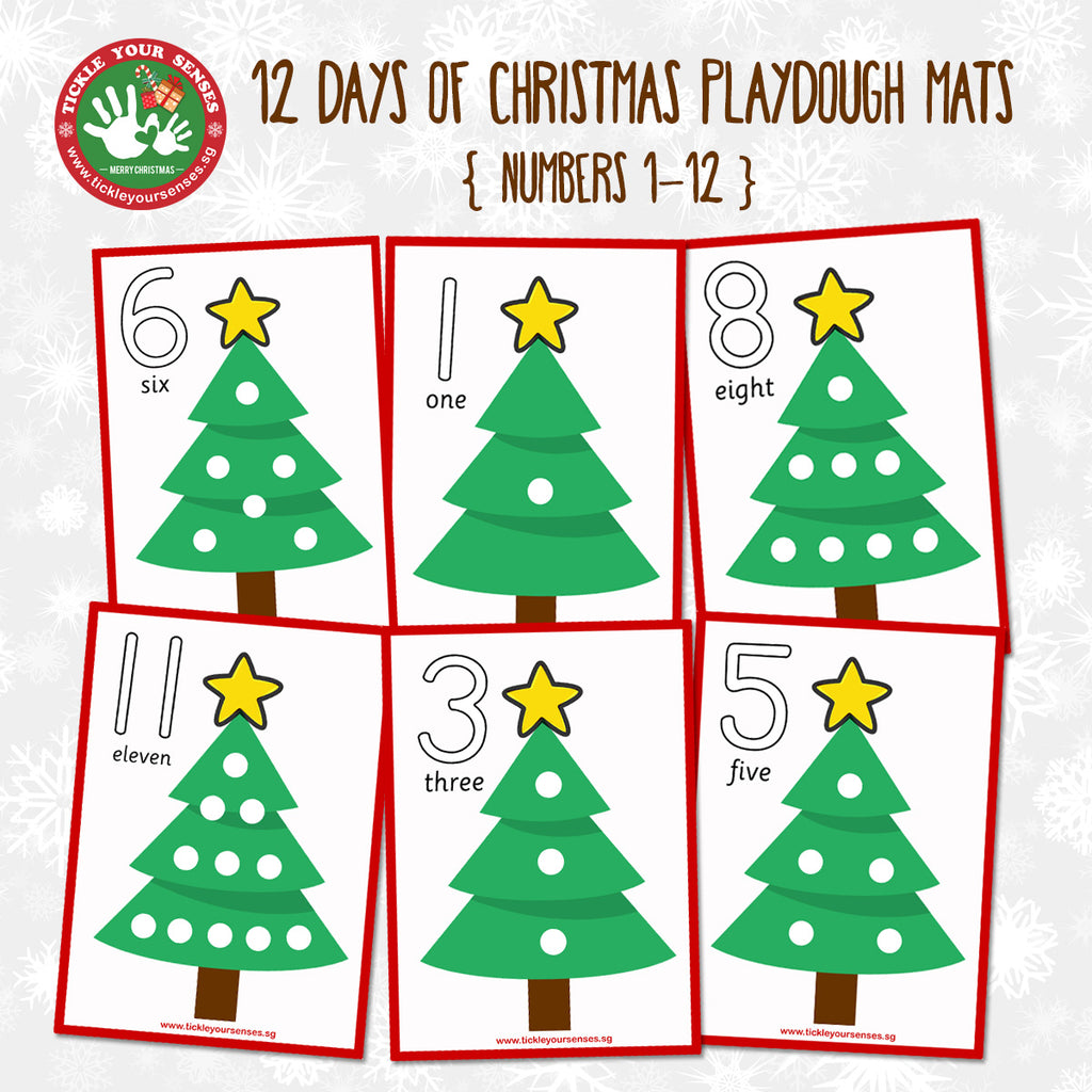 12 Days Of Christmas Playdough Mat Printable Tickle Your Senses