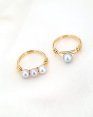 Akoya Pearl Rings For Bridal Shower Gifts