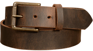 Gingerich LeatherĀ® Men's American Made Brown Distressed Casual Leather Belt - Boots & More Online