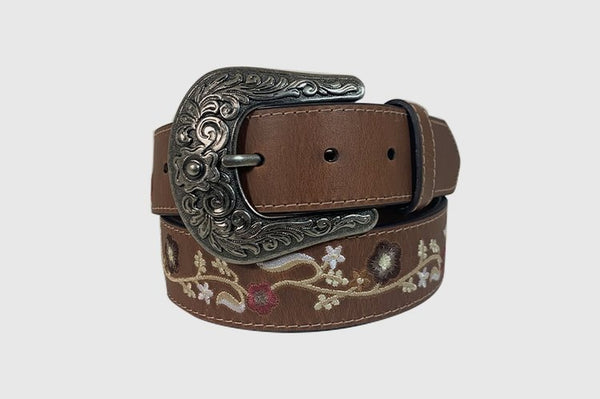 Angel Ranch Western Belt Womens Leather Studs DA1034 Dark Brown