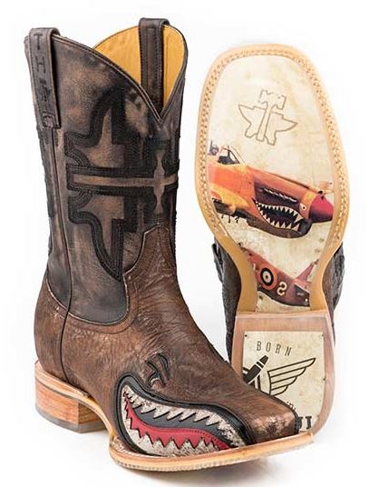 Tin Haul Rough Patch Men's Boots With Bald Eagle Sole Brown —