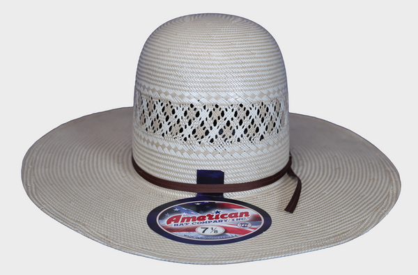 LR: Mocha 100x 4 brim (Open crown) Straw Hat