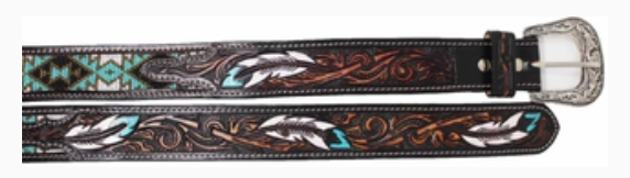 Ariat Silver Longhorn Motif Rectangle Buckle A37008