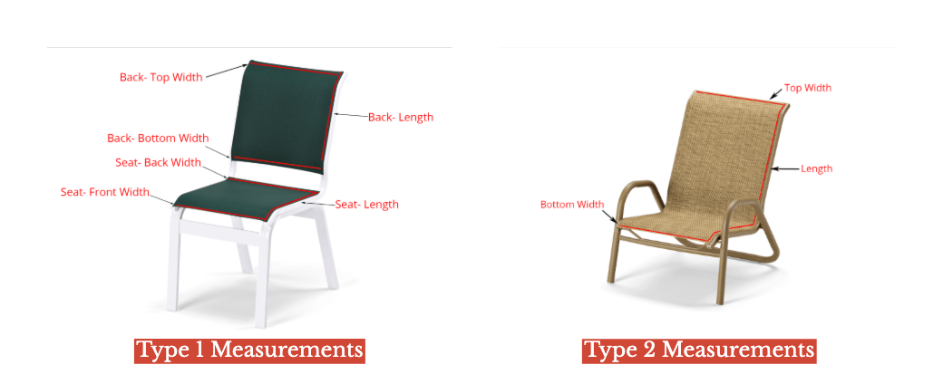 how to measure sling chairs