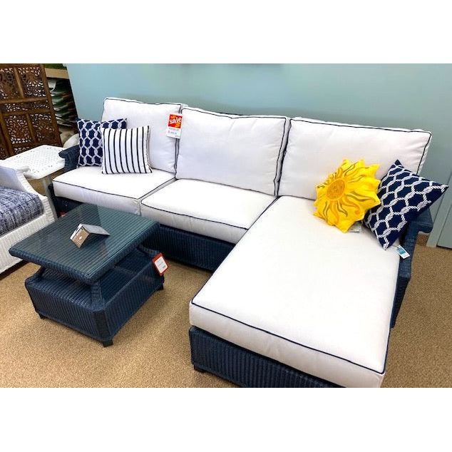 Navy Blue Wicker Sofa - Sunniland Patio - Patio Furniture ...