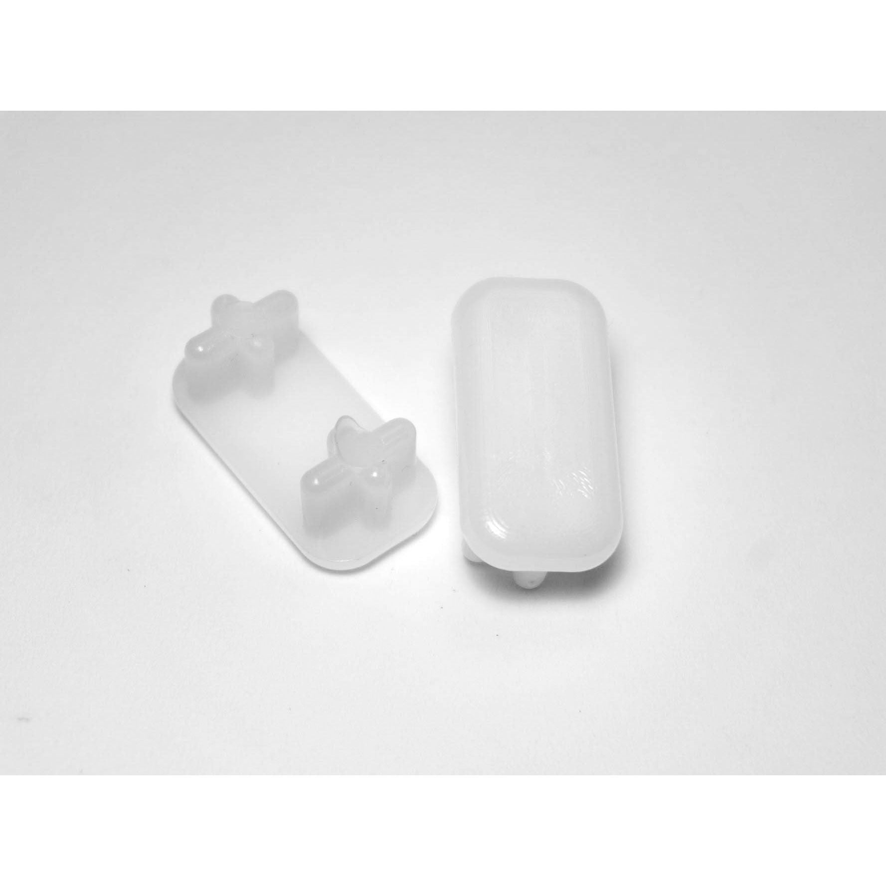 1-1/2" x 3/4" Rectangular Chair Leg Insert | White | Item ...