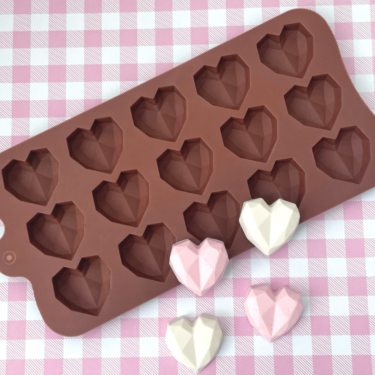 Breakable Heart Mold-Diamond Heart Silicone for Chocolate Smash Hearts &  Hot Cocoa Bombs-Large 8 x 6 in- Includes Chocolate Mold Recipe