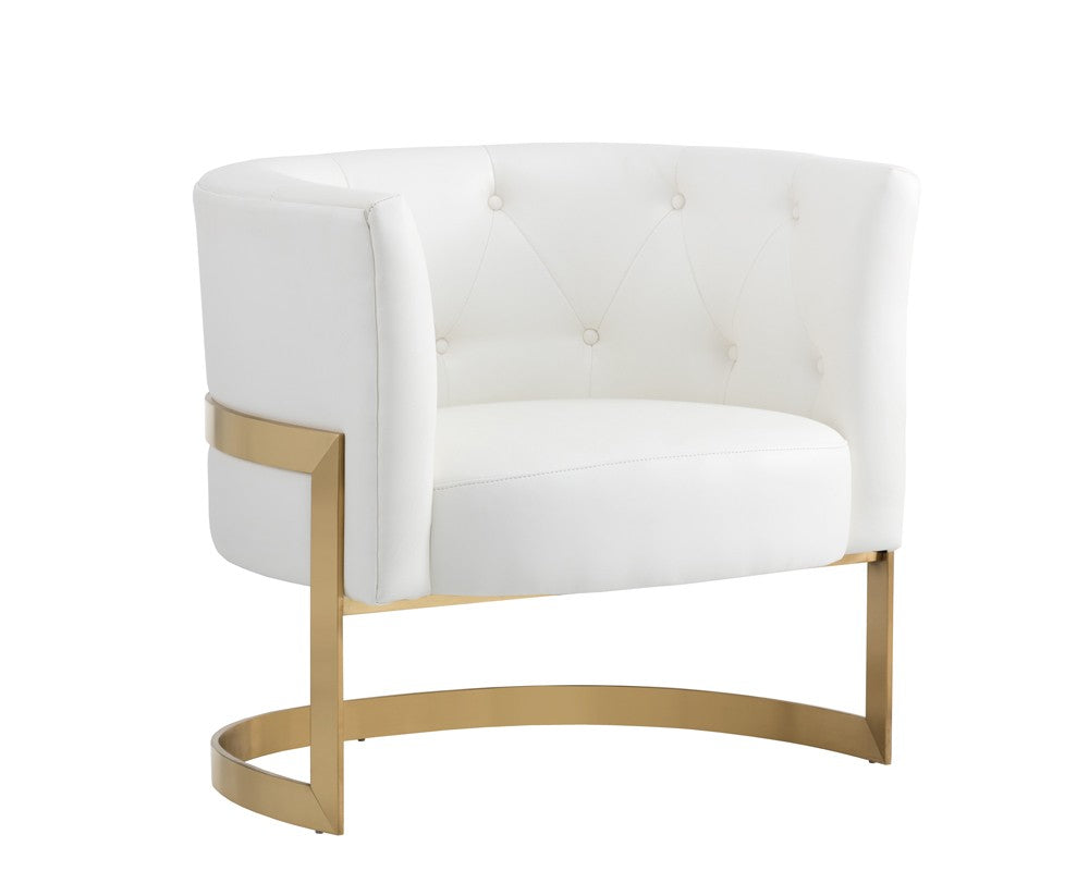 White Leather Accent Chair Modern