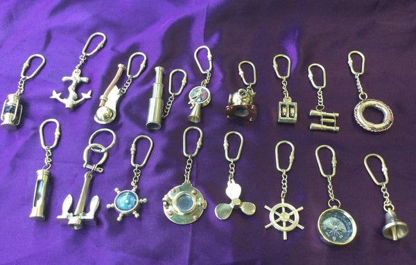 Nautical Theme Brass Key Chains – Bygone Days Eclectic Emporium